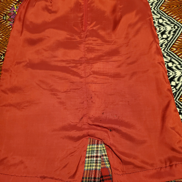 Cambridge Dry Goods Red Plaid Wool Blend Long Skirt - Picture 6 of 8